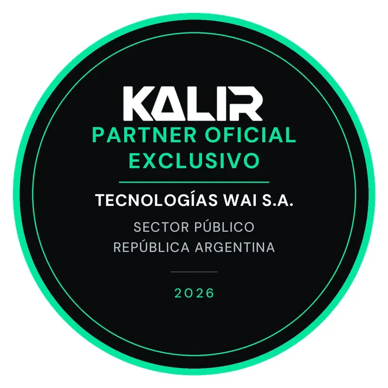 Oblea de partner oficial exclusivo de Kalir para el sector público en la República Argentina, otorgada a Tecnologías Wai S.A. en 2026